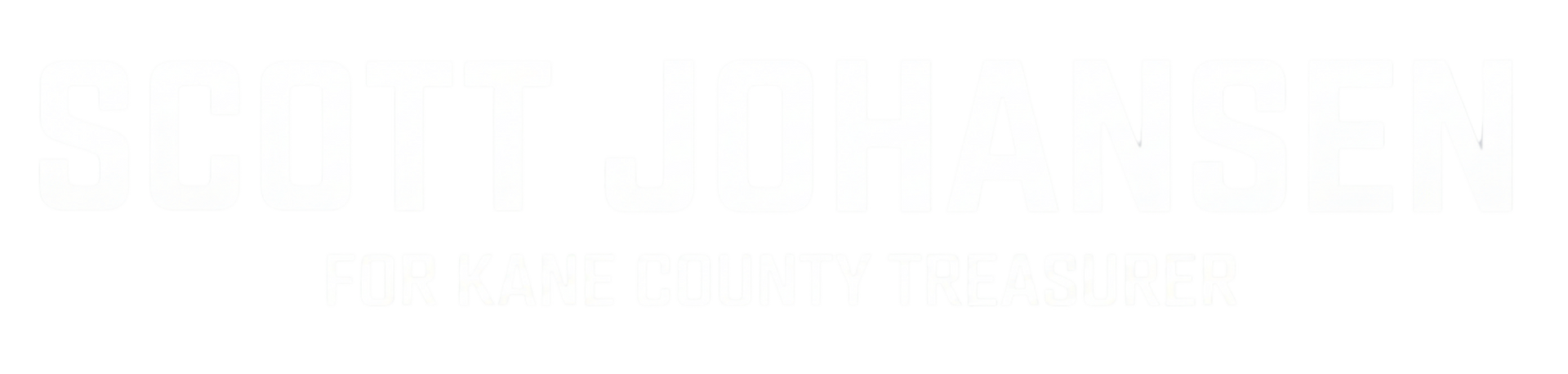 Scott Johansen campaign logo: Text in blue/red gradient,