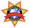 The logo for the Midway USA and a star with a globe in the center.