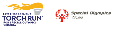 A logo for the law enforcement torch run for special olympics virginia