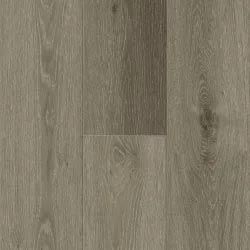 Gray wood-look flooring with vertical grain and knots.