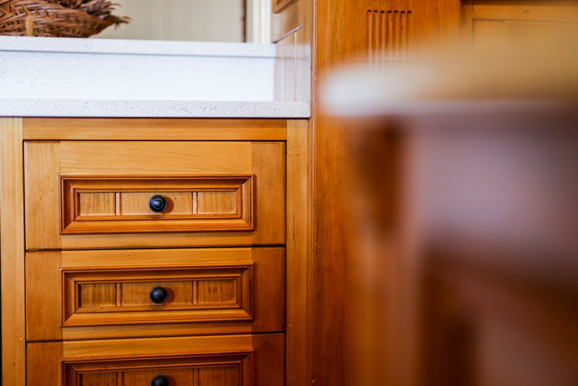 Wood Cabinets With Marble Tops — Crispin Cabinetmakers in South Grafton, NSW