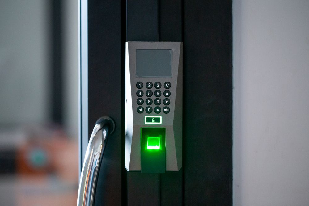 A Close Up of a Fingerprint Scanner on a Door — Darwin Lock & Key In Coconut Grove, NT
