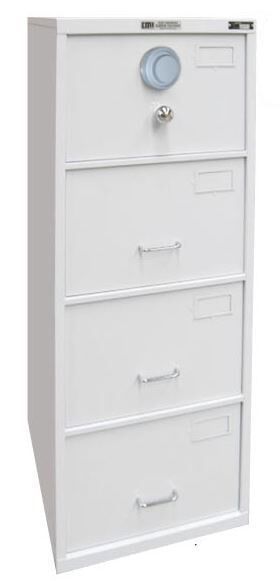 A White Filing Cabinet With Four Drawers and a Lock — Darwin Lock & Key In Coconut Grove, NT