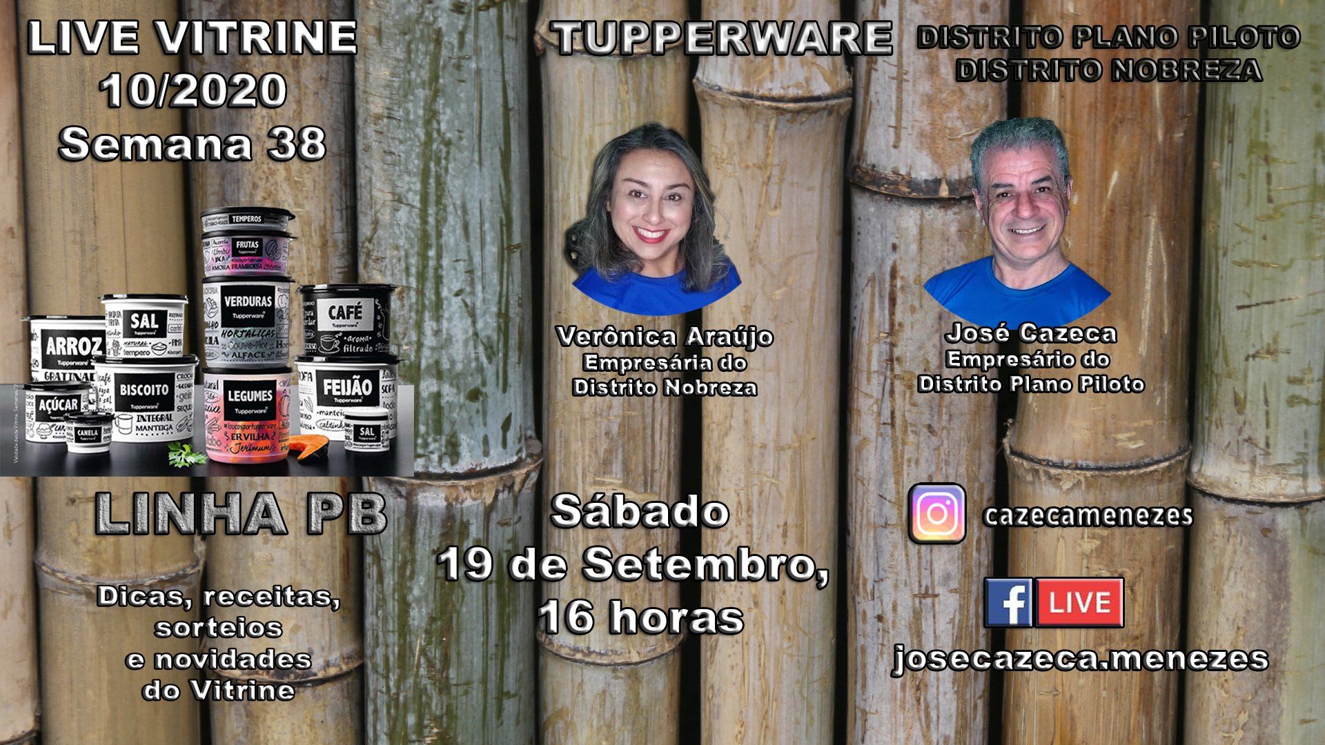 LIVE do Distrito Plano Piloto Tupperware - Toda quinta feira 20 horas