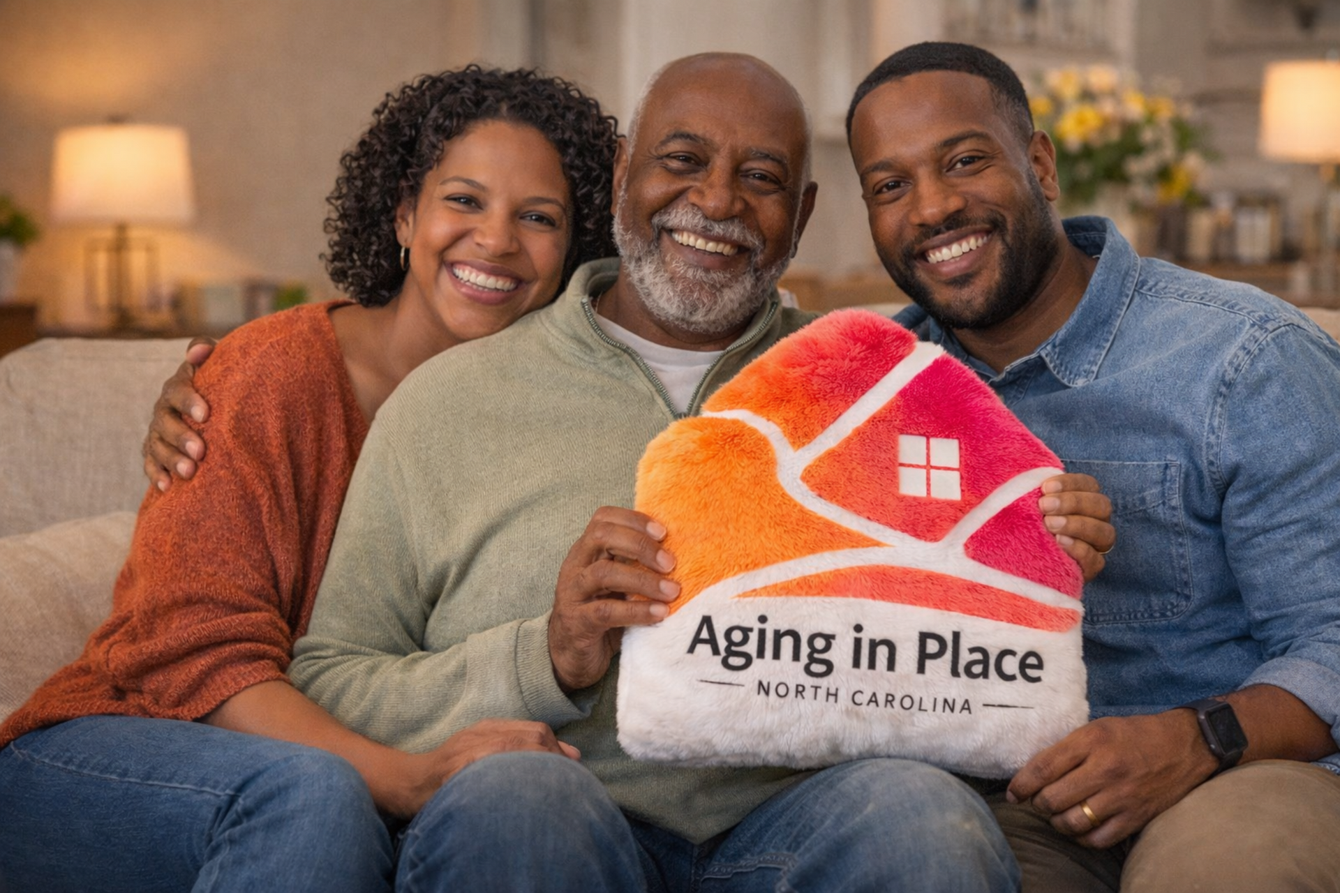 A smiling person in a white shirt points with a pen to a form held by a person in a lavender sweater.
