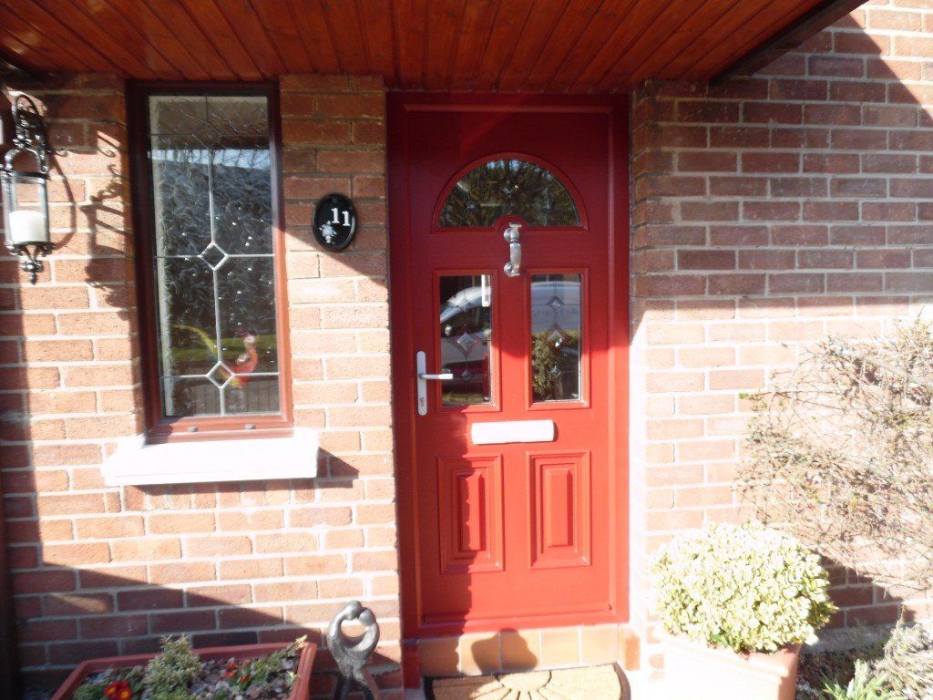 red composite front door