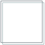 Two overlapping, thin, dark-gray square outlines on a white background.