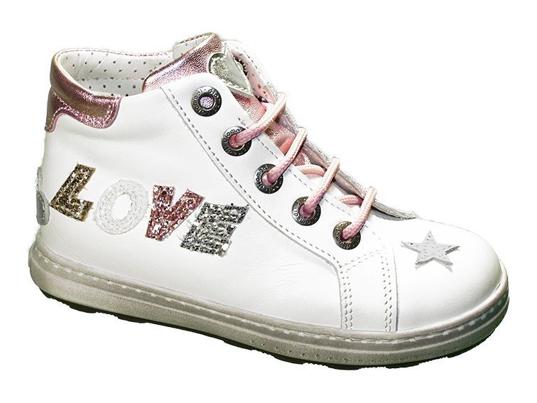 נעלי ספורט לבנות מעור לילדים עם עיטור 