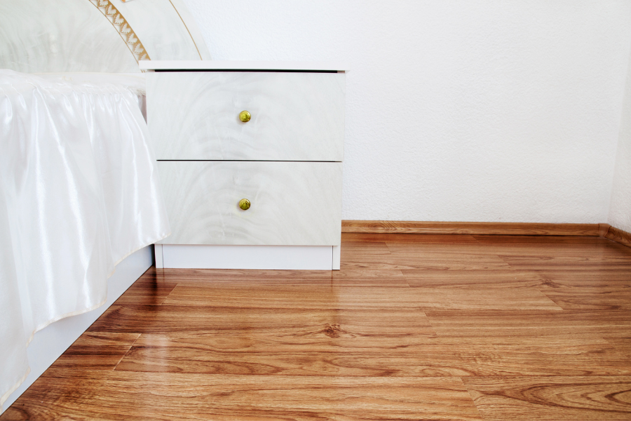 Side table on laminate flooring
