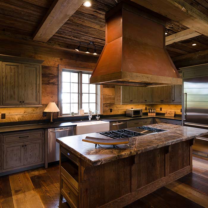 Building Contractors Near Me — Interior Design of A Wooden Home Kitchen in Huntsville, AL