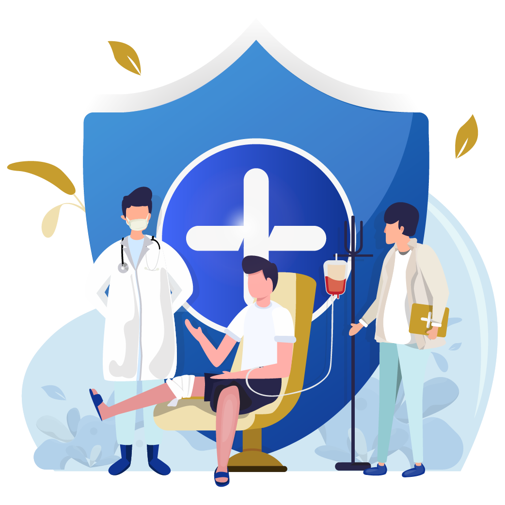 Life insurance and family health care protection illustration
