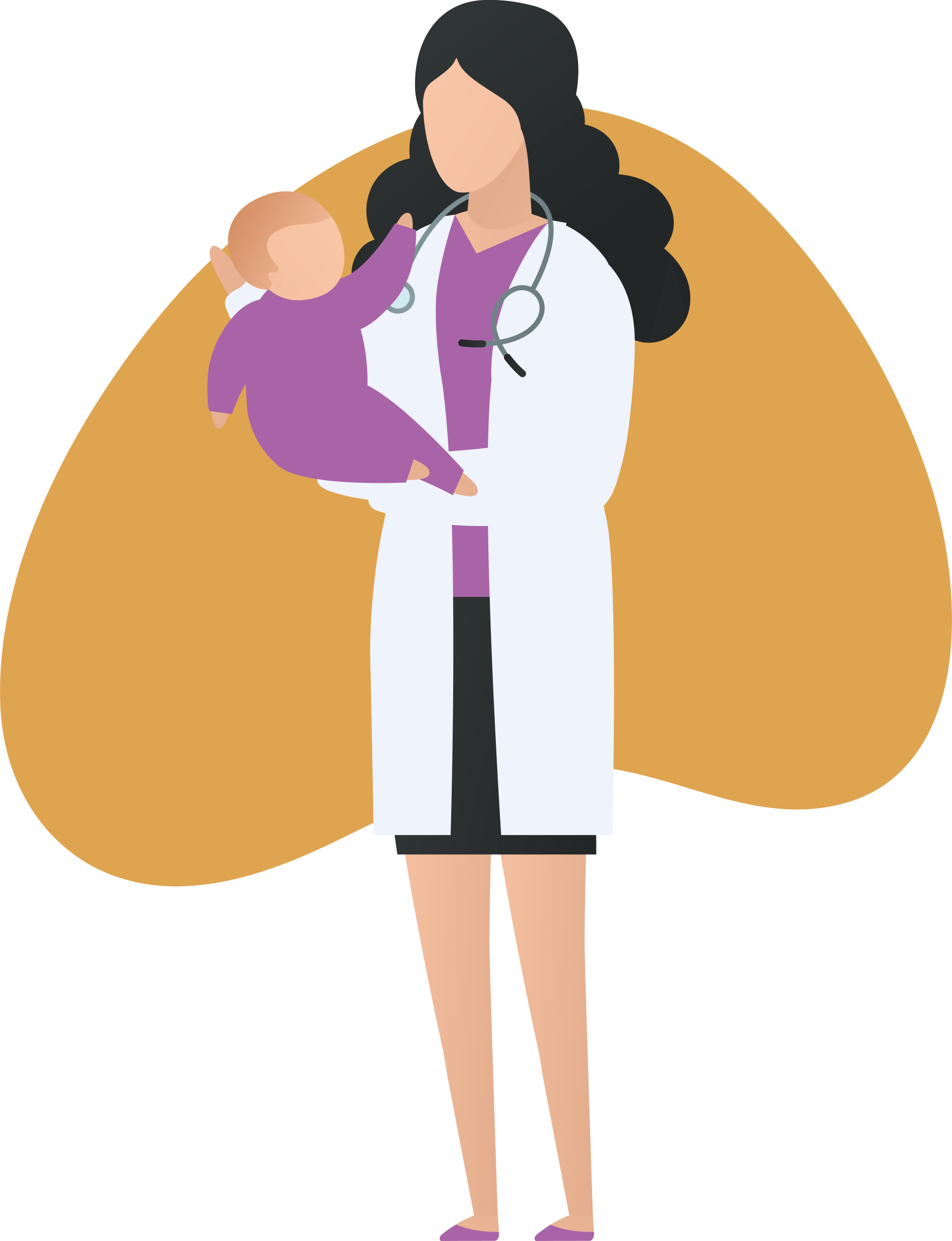 doctor and baby illustration