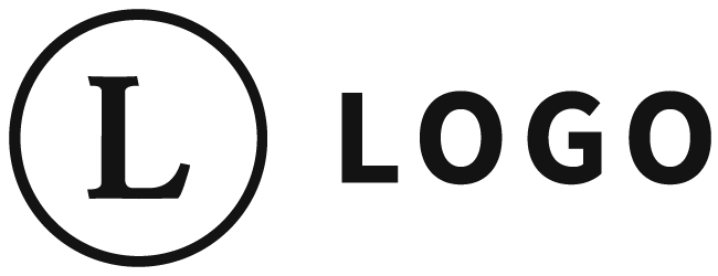 A black and white logo with the letter l in a circle.