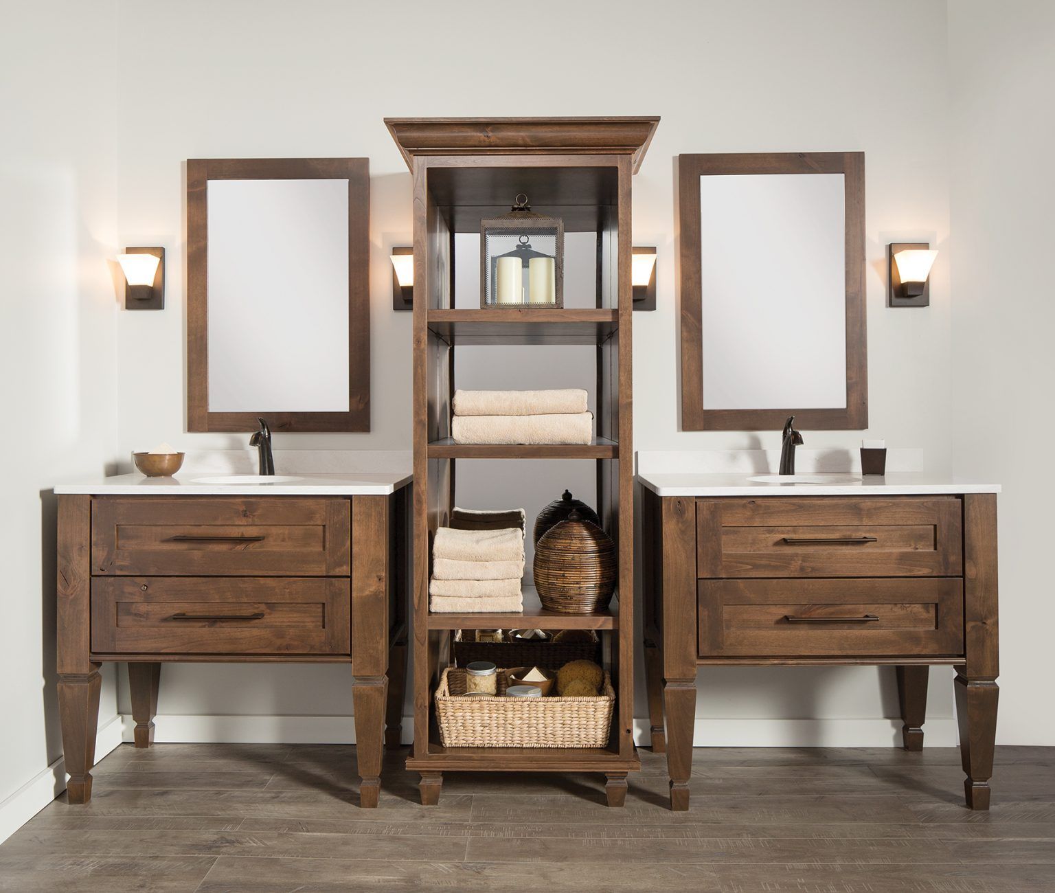 Bathroom With Wooden Furniture — Littleton, CO — Build A Bath LLC
