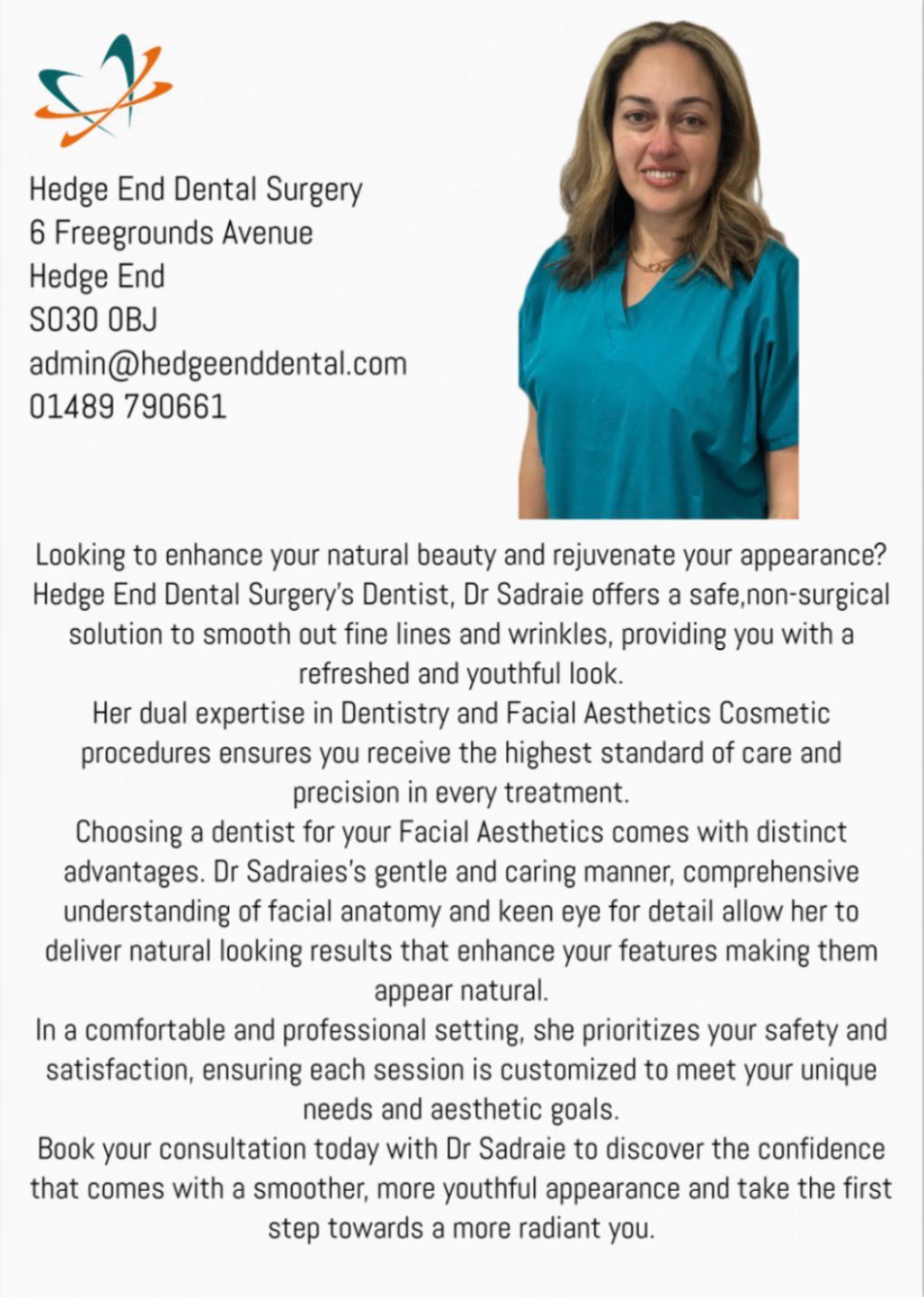 Dr Sadraie facial aesthetics