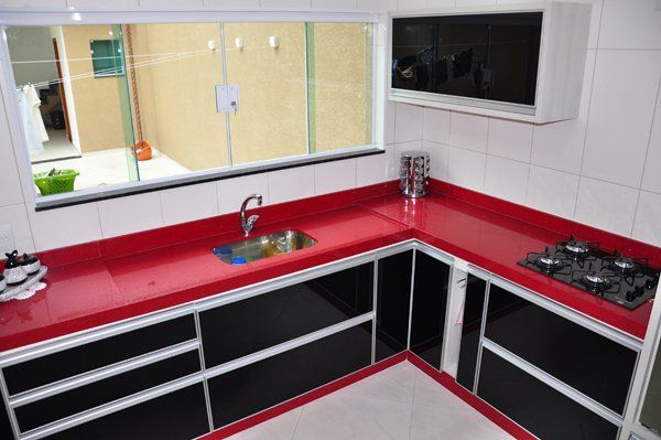 Pia de Cozinha em Granito Vermelho no Site da Marmoraria Dom Pedro