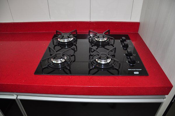 Pia de Cozinha em Granito Vermelho no Site da Marmoraria Dom Pedro