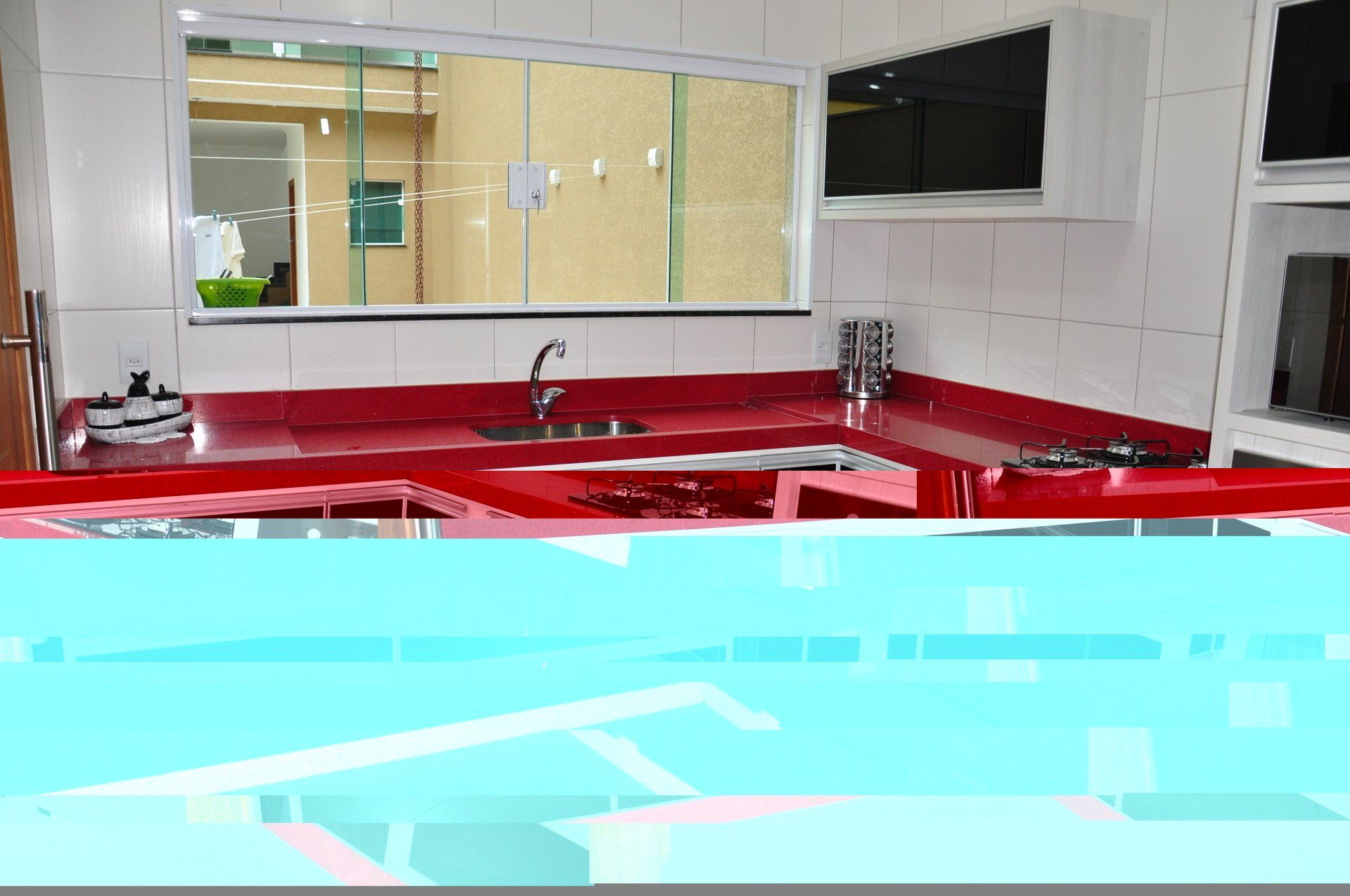 Pia de Cozinha em Granito Vermelho no Site da Marmoraria Dom Pedro