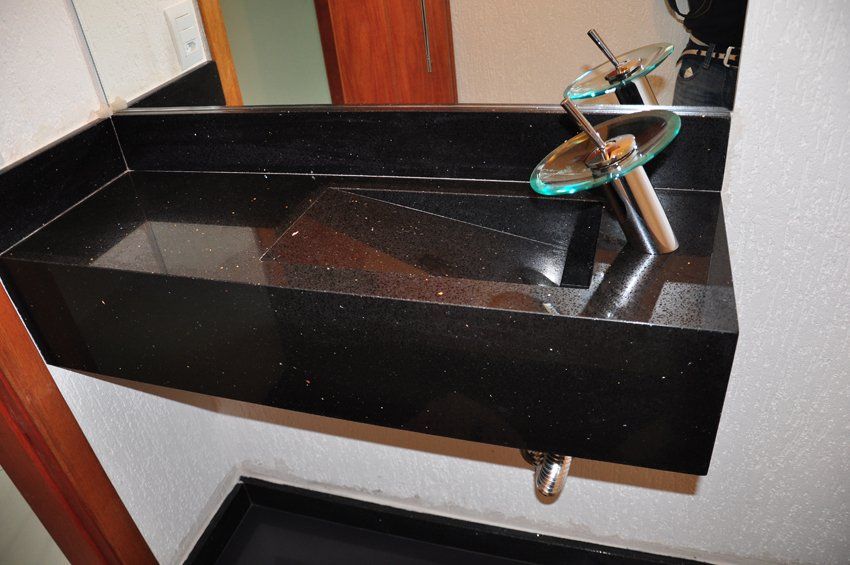 Lavatório em Mármore Black no Site da Marmoraria Dom Pedro