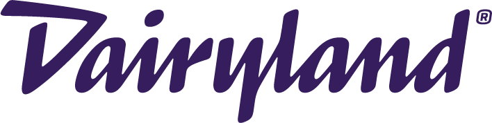 A purple logo for fairyland on a white background.