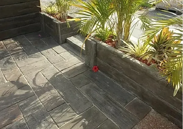 Rustic Stone Sleepers — Townsville, QLD — Flintstones Landscape Land