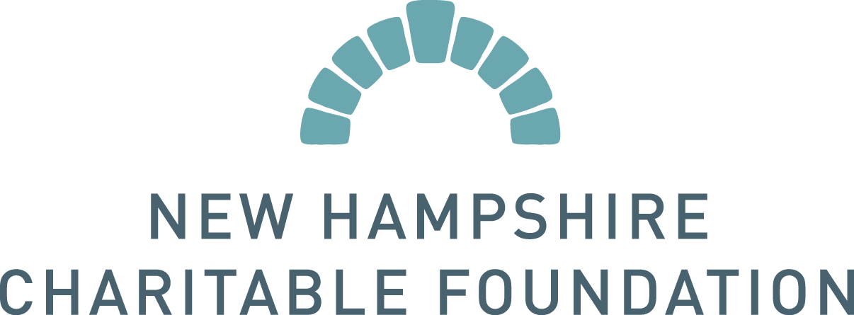 Logo for the New Hampshire Charitable Foundation, featuring a stylized light blue stone arch above the organization's name.