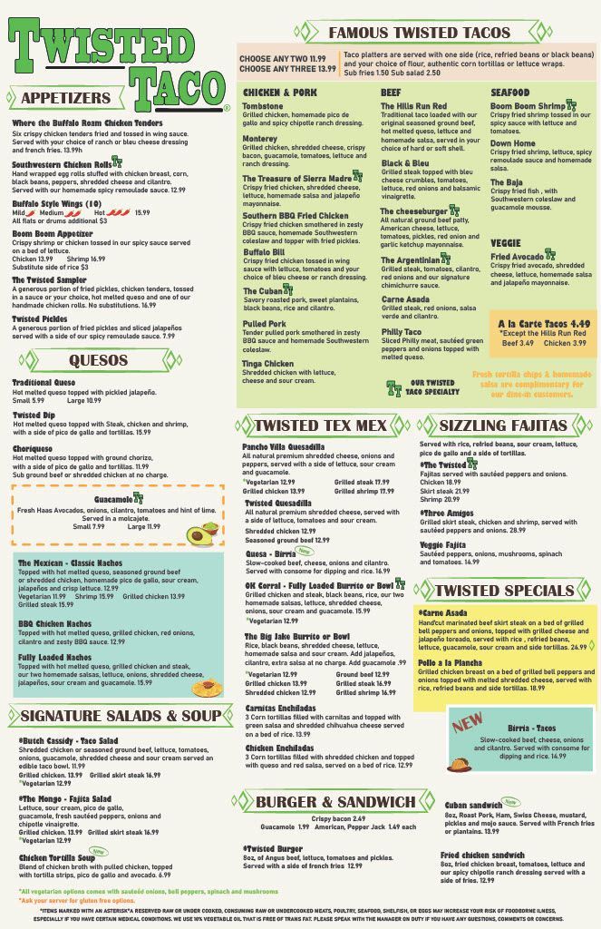 Fayetteville Tex-mex menu Fayetteville Tex-mex menu