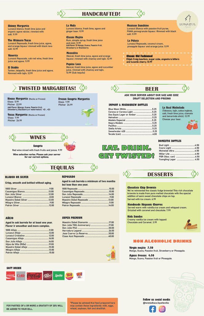 Fayetteville Tex-mex menu Fayetteville Tex-mex menu