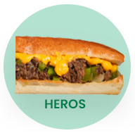 Hero sandwich with cheese and peppers.