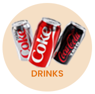 Three Coca-Cola cans: silver, red, and black, with 