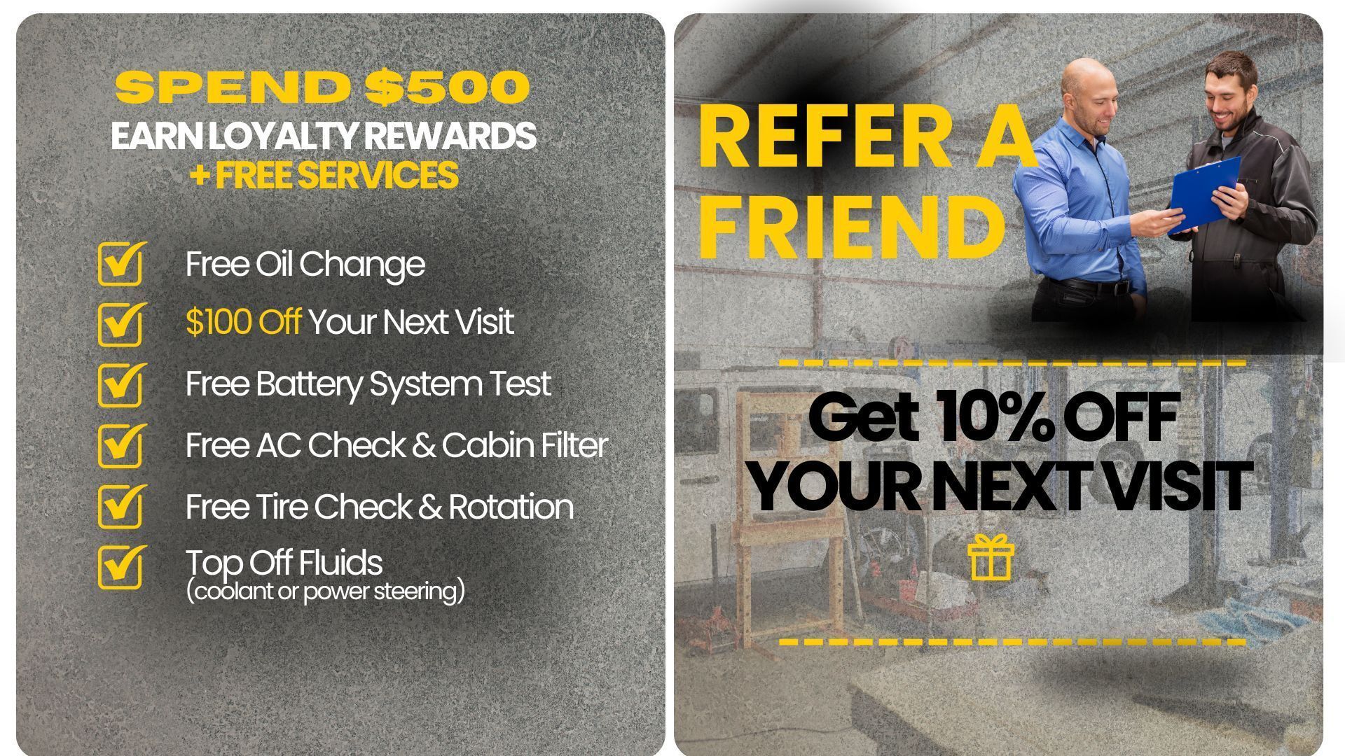 Spend $500 – Earn Loyalty Rewards + Free Services