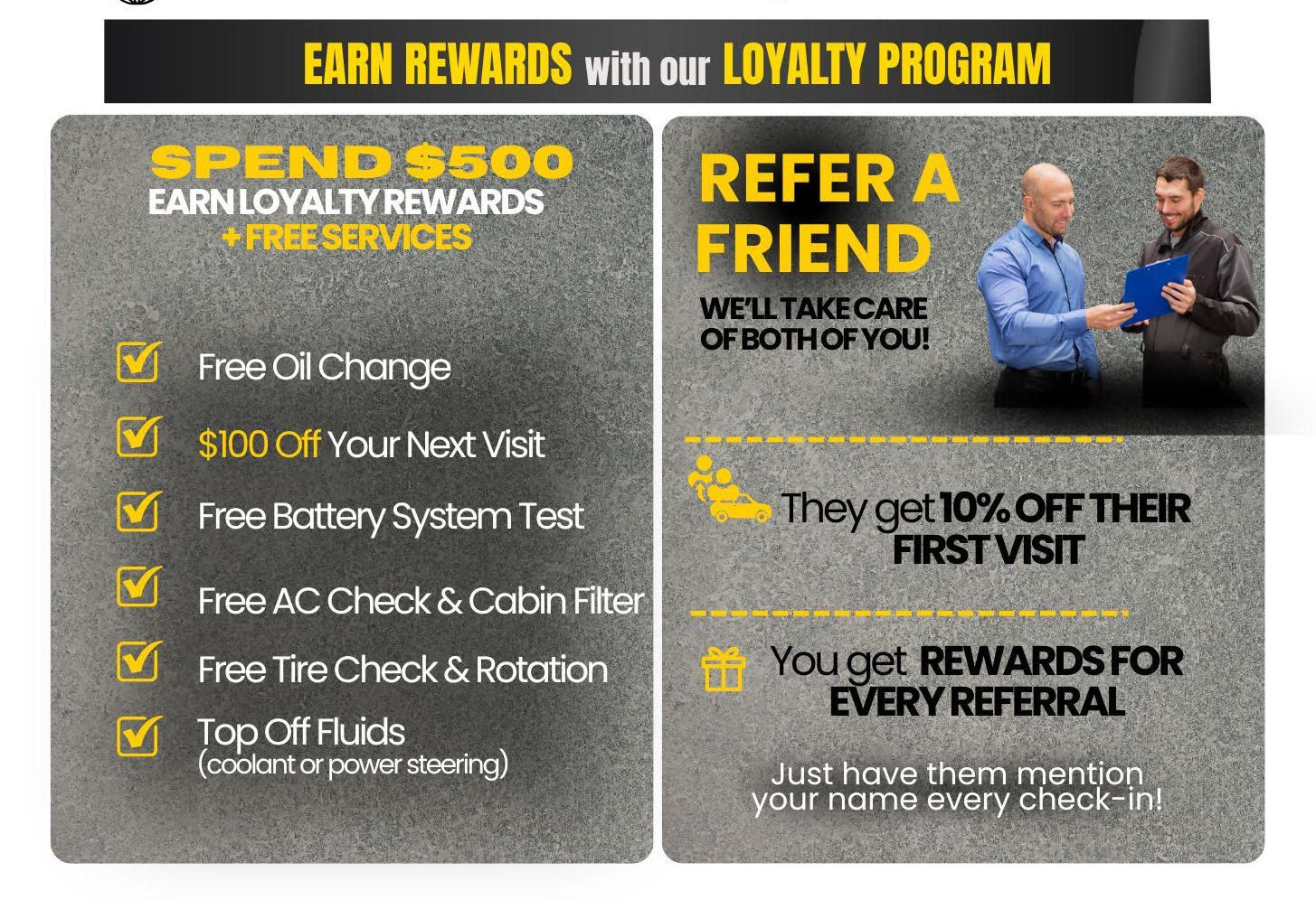 Friendly Auto Centers Rewards and Loyalty Program