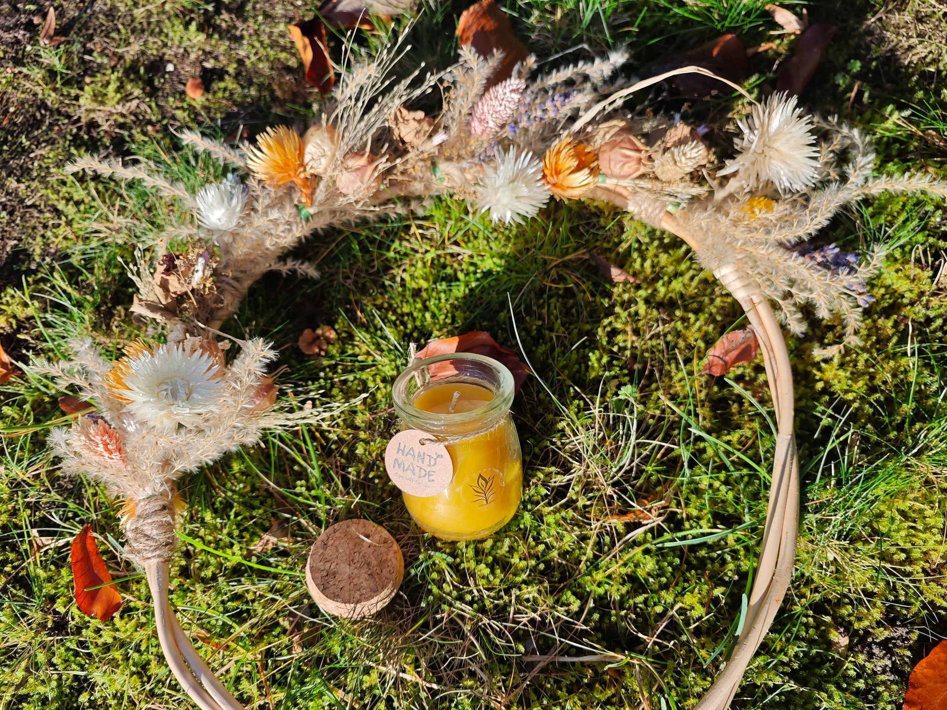 100% bijenwas kaars in glaasje