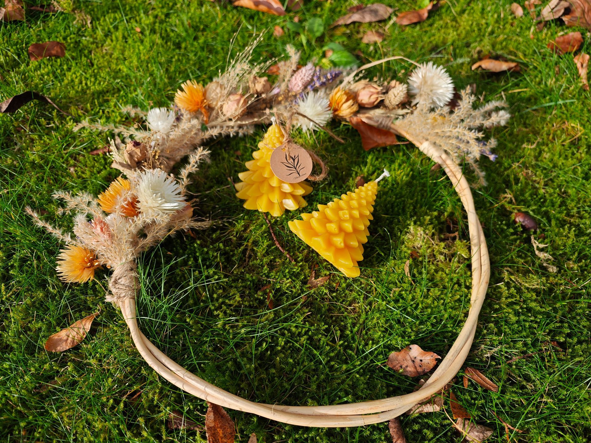 100% bijenwas Kerstboomkaarsje