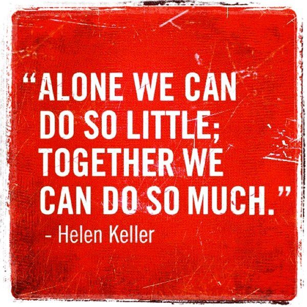 Helen Keller quote on standing together