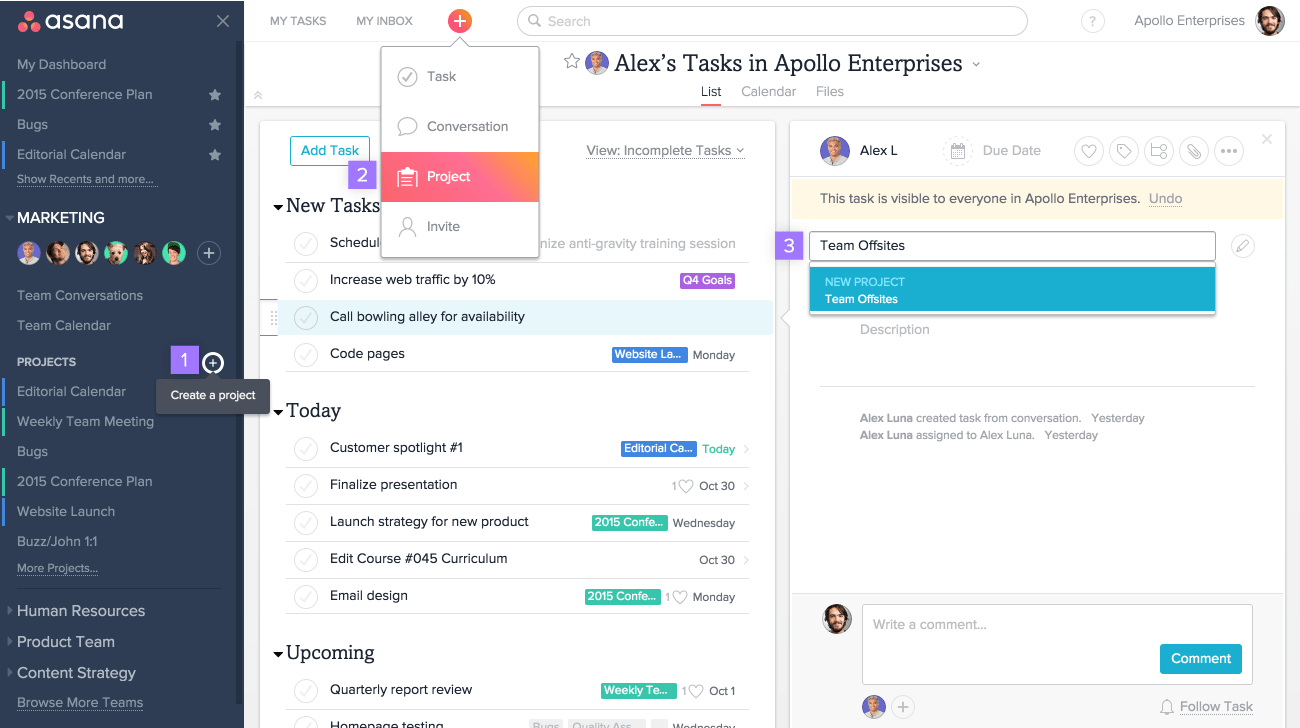 Asana project management app