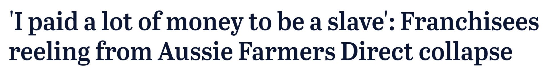 Aussie Farmers Direct franchise collapse