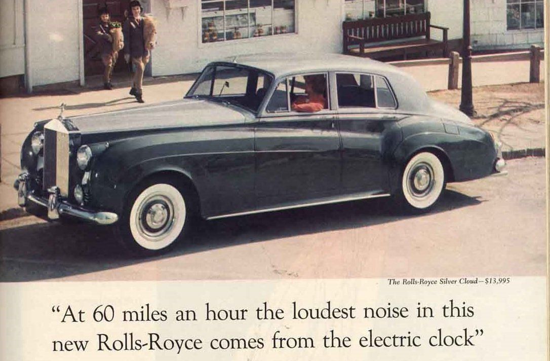 Famous Rolls-Royce advertisement from the sixties