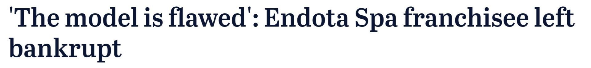 Endota Spa franchisee left bankrupt