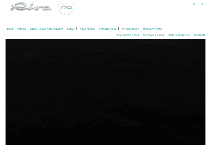 The Riva Yachts website once looked like this Example of a non-performing website home page