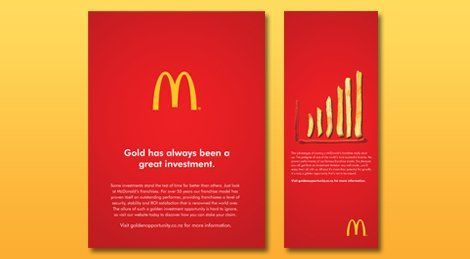 McDonald's gold has always been a great investment McDonald's franchise marketing campaign