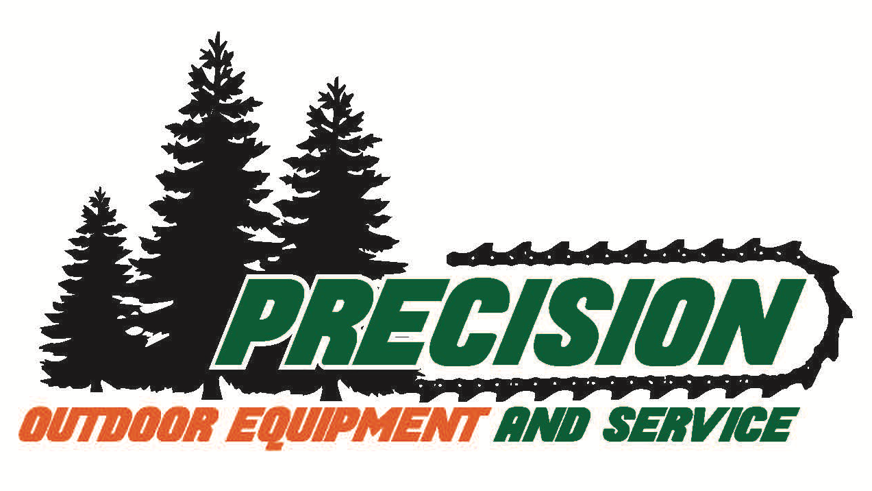 A logo for precision outdoor equipment and service
