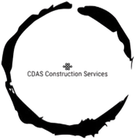 A black and white logo for cdas construction services