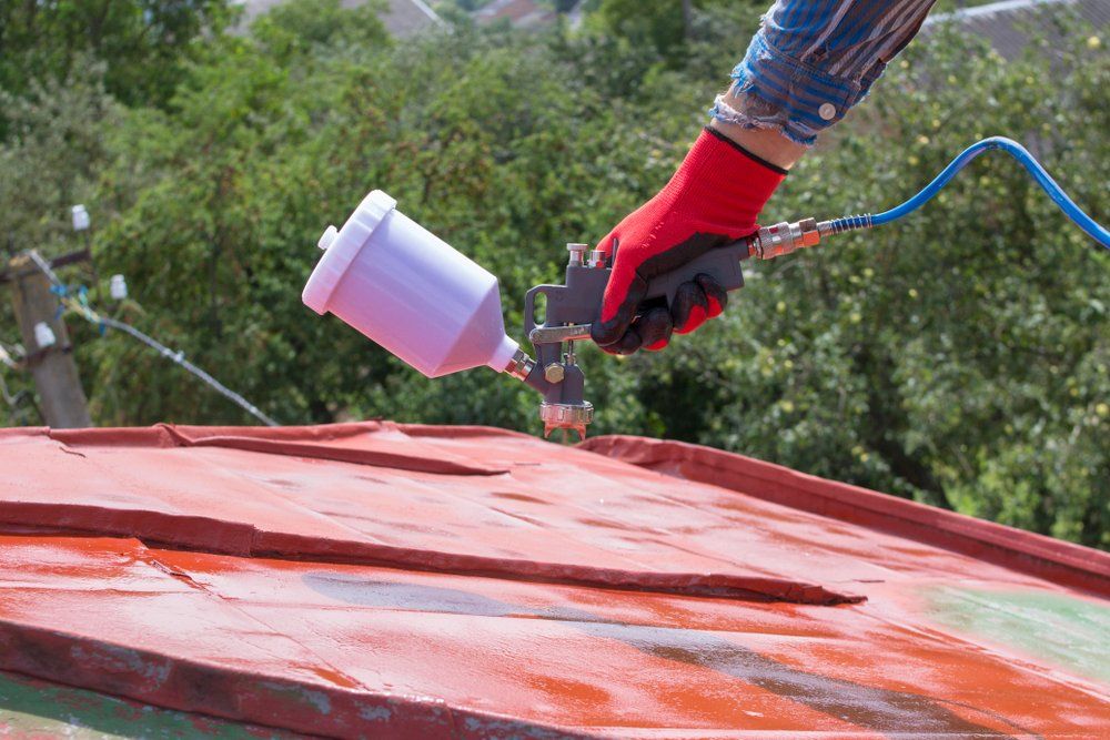 Roof Painting Red — Roof Repairs in Taree, NSW