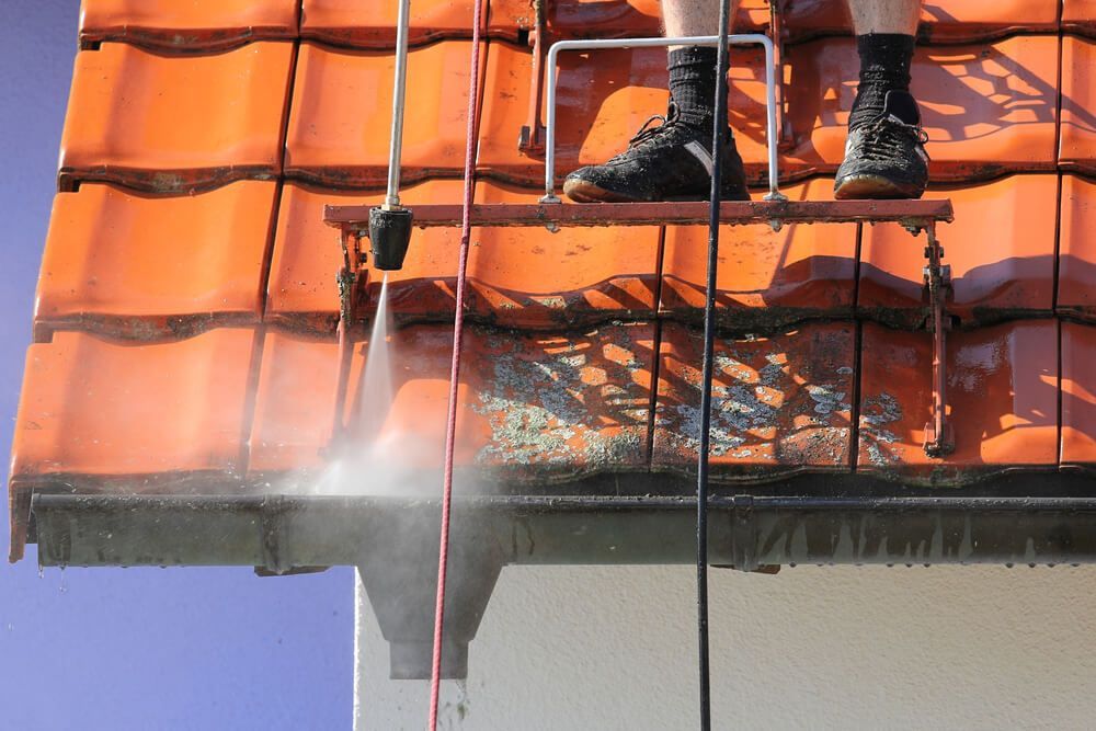 Roof and Gutter Cleaning with High Pressure — Roof Painting in Hallidays Point, NSW