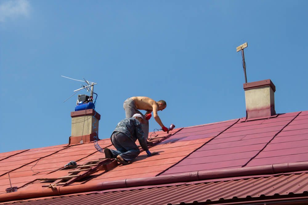Roof Painting with Air Compressor — Roof Painting in Wingham, NSW