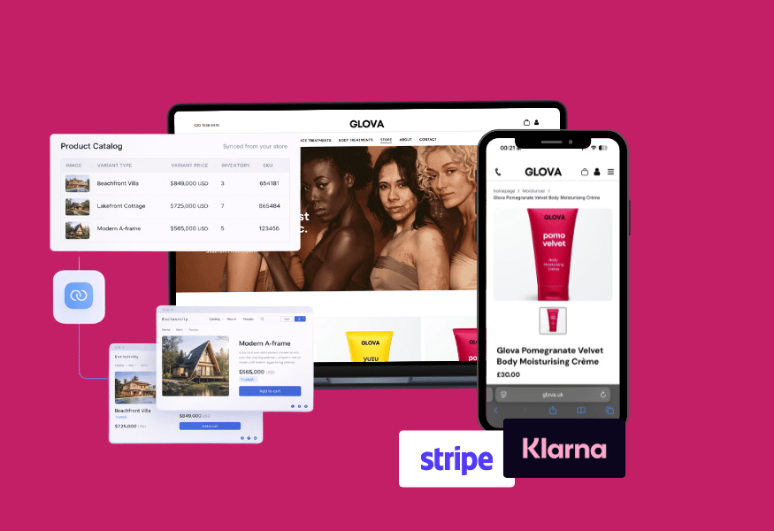 Pink piggy bank with a purple card detailing a