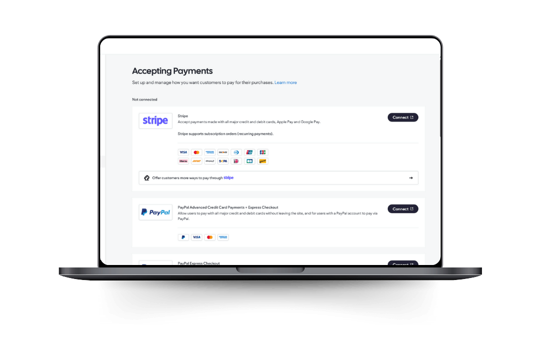 Logos of Klarna, AWS, and other business services are included.