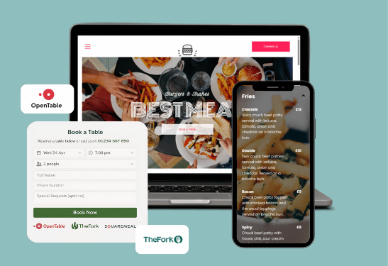 Websites on laptop, tablet, desktop, and phone screens showcasing architectural plans and AI-powered website services.