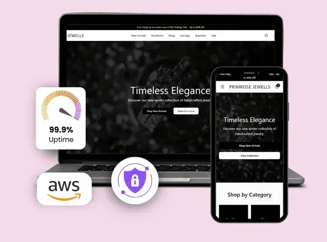 Laptop and phone showcasing